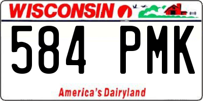 WI license plate 584PMK