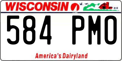 WI license plate 584PMO