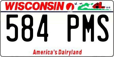WI license plate 584PMS