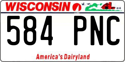 WI license plate 584PNC