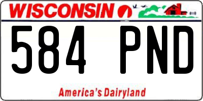WI license plate 584PND