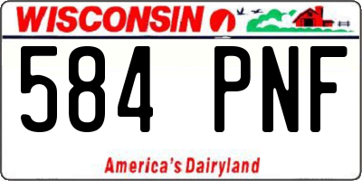 WI license plate 584PNF