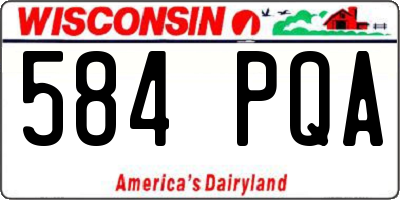 WI license plate 584PQA