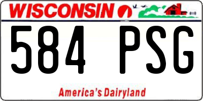 WI license plate 584PSG