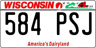 WI license plate 584PSJ
