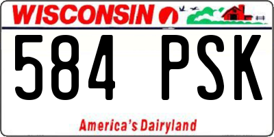 WI license plate 584PSK