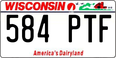 WI license plate 584PTF