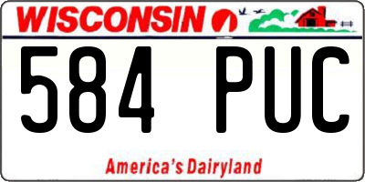 WI license plate 584PUC