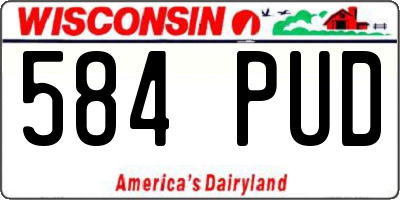 WI license plate 584PUD