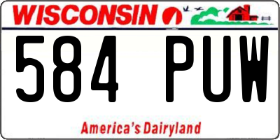 WI license plate 584PUW