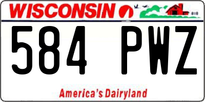 WI license plate 584PWZ