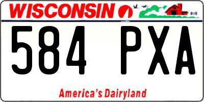 WI license plate 584PXA