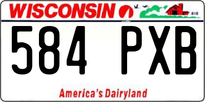 WI license plate 584PXB