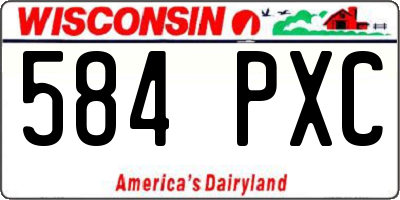 WI license plate 584PXC