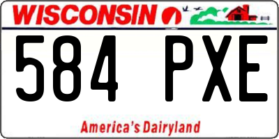 WI license plate 584PXE