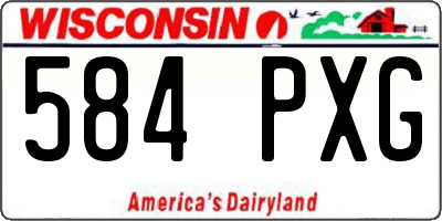 WI license plate 584PXG