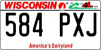 WI license plate 584PXJ