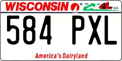 WI license plate 584PXL