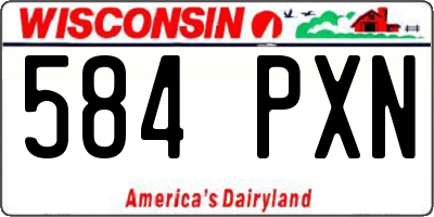 WI license plate 584PXN