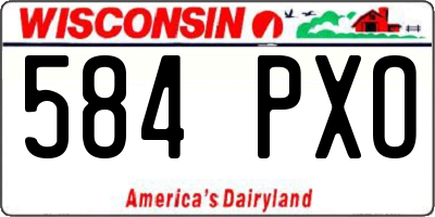 WI license plate 584PXO