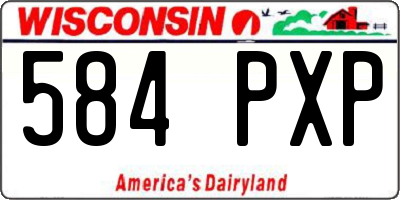 WI license plate 584PXP