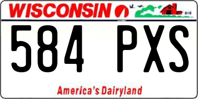 WI license plate 584PXS