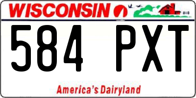 WI license plate 584PXT