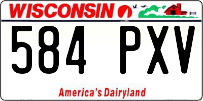 WI license plate 584PXV