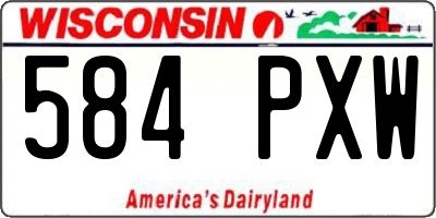 WI license plate 584PXW