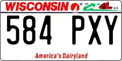 WI license plate 584PXY