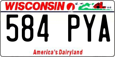 WI license plate 584PYA