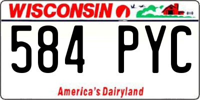 WI license plate 584PYC