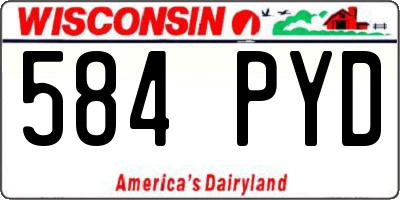 WI license plate 584PYD