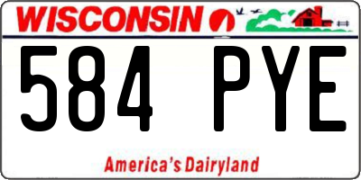 WI license plate 584PYE