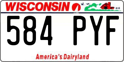 WI license plate 584PYF