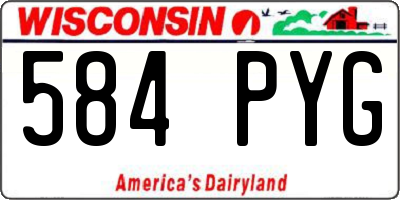 WI license plate 584PYG
