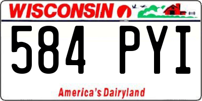 WI license plate 584PYI