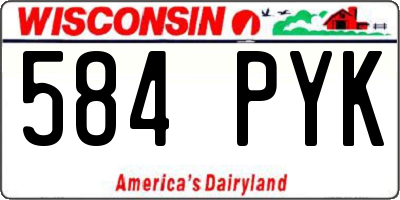 WI license plate 584PYK
