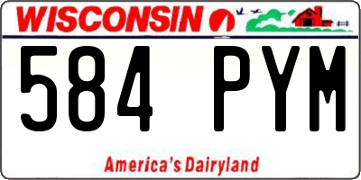 WI license plate 584PYM