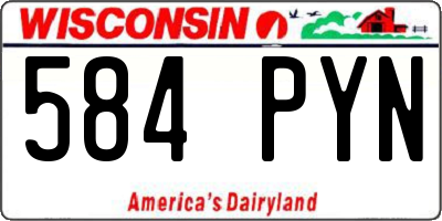 WI license plate 584PYN