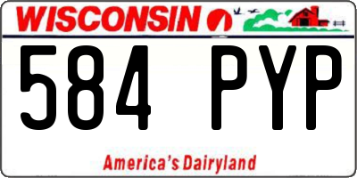 WI license plate 584PYP