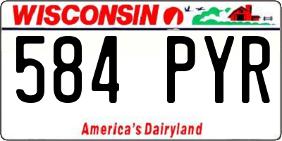 WI license plate 584PYR