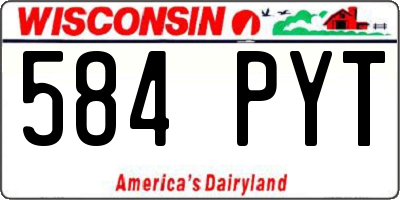 WI license plate 584PYT
