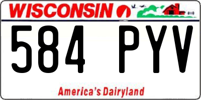 WI license plate 584PYV