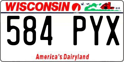 WI license plate 584PYX