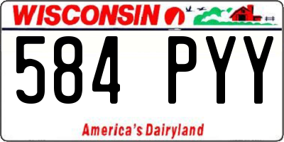WI license plate 584PYY