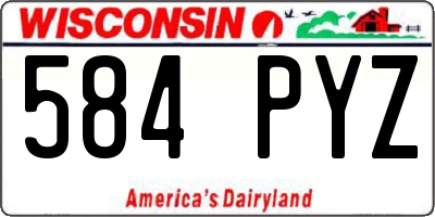 WI license plate 584PYZ