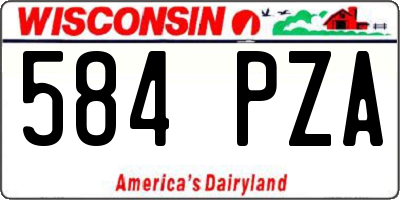 WI license plate 584PZA
