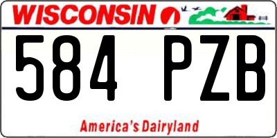 WI license plate 584PZB