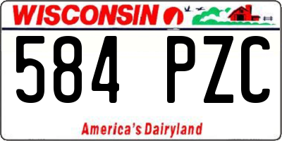 WI license plate 584PZC